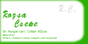 rozsa csepe business card