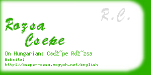 rozsa csepe business card